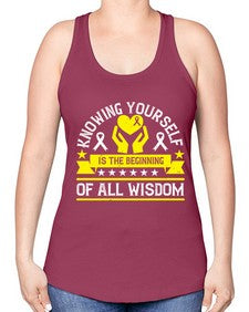 Knowing yourself is the beginning of all wisdom Style 38# - Self awareness -Racerback Tank