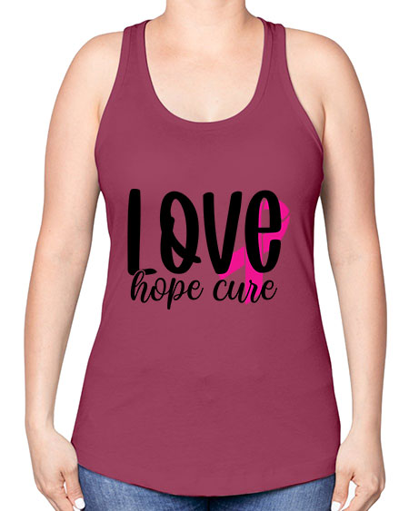 Love Hope Cure 13# - breast cancer -Racerback Tank