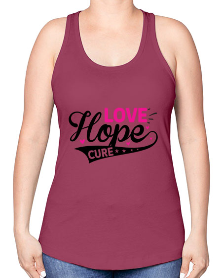 Love Hope Cure 14# - breast cancer -Racerback Tank
