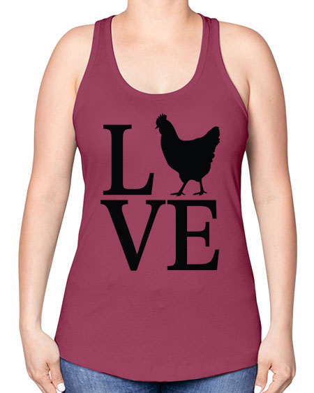 Love - chicken -Racerback Tank