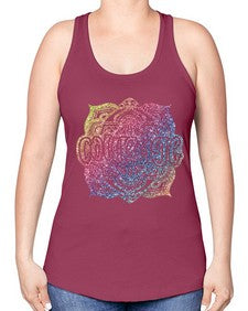 Mandala Courage Rainbow Glitter 758# - mandala -Racerback Tank