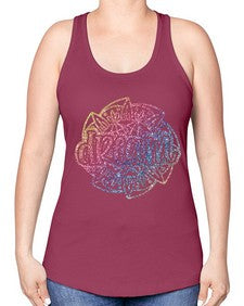 Mandala Dream Rainbow Glitter 760# - mandala -Racerback Tank
