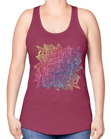 Mandala Teach Love Inspire Rainbow Glitter 762# - mandala -Racerback Tank