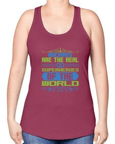 Moms are the 171# - cartoon super hero -Racerback Tank