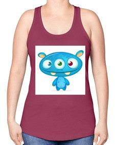 Monster 181# - cartoon general -Racerback Tank