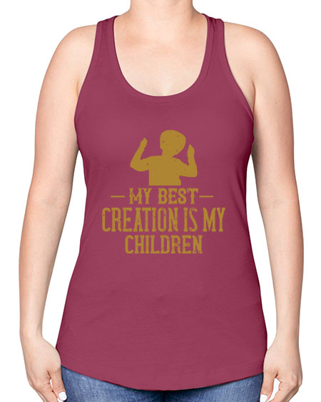My best creation is my children Style 157# - kids -Racerback Tank