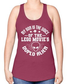 My son is the voice of the logo movies 34# - ufo -Racerback Tank