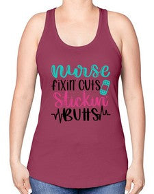 Nurse Fixin Cuts Stickin Style Style 1153# - nurse -Racerback Tank