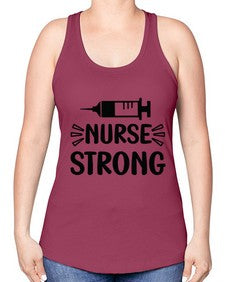Nurse strong 1194# - nurse -Racerback Tank