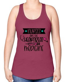 Nurses Are The Heartbeat Of Medicine Style Style 1231# - nurse -Racerback Tank