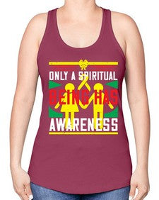 Only a spiritual being has awareness Style 34# - Self awareness -Racerback Tank