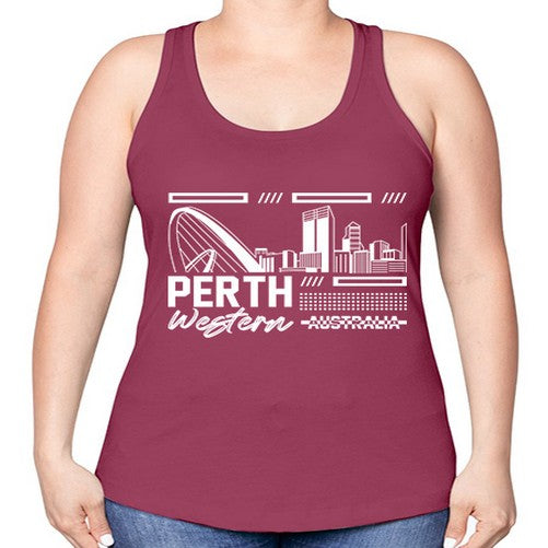 Perth 1597# - cities -Racerback Tank