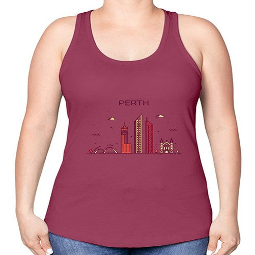 Perth 1598# - cities -Racerback Tank