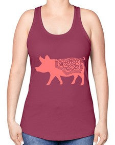 PigMandala 985# - mandala -Racerback Tank