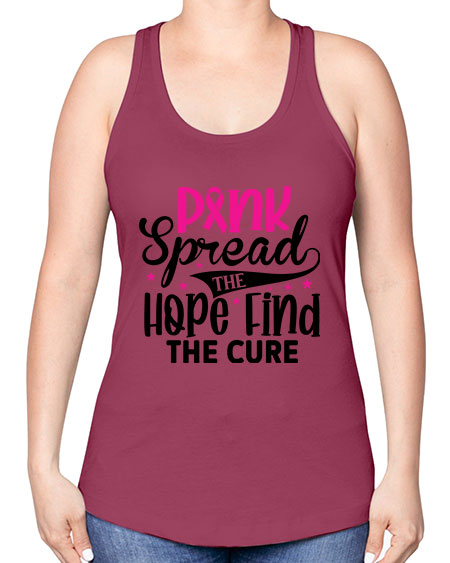Pink Spread the Hope Find the Cure 10# - breast cancer -Racerback Tank