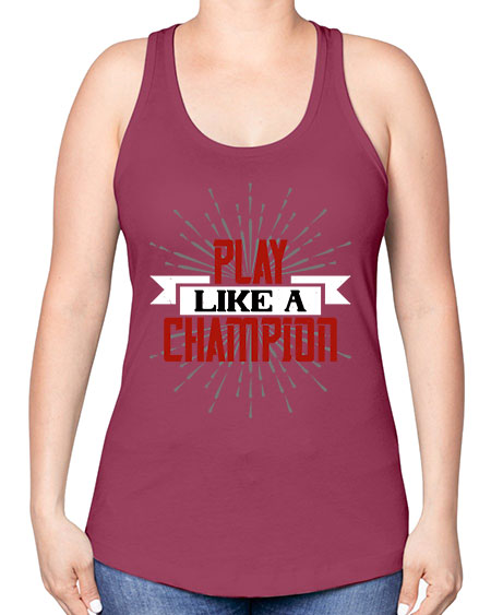 Play like a champion 1942# - badminton -Racerback Tank