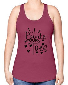 Pointe your toes 178# - ballet -Racerback Tank