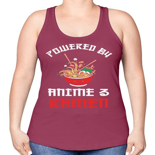Powered by Anime amp Ramen 275# - anime -Racerback Tank
