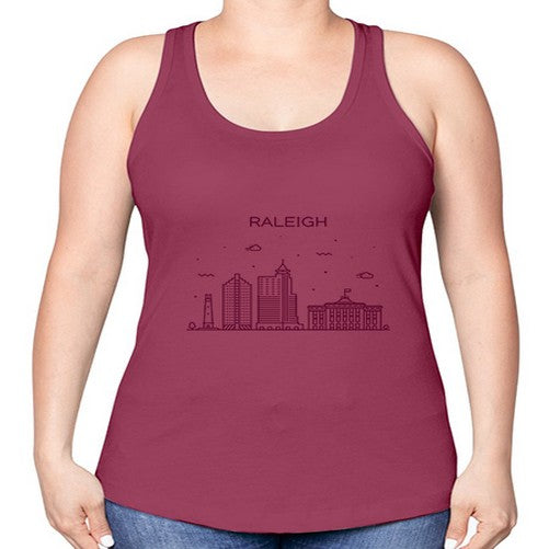 Raleigh 1708# - cities -Racerback Tank