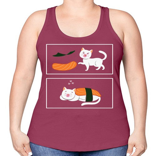 Ramen Cat Kawaii Anime Japanese Anime 279# - anime -Racerback Tank