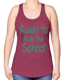 Ready to Rule the School 740# - graduation -Racerback Tank