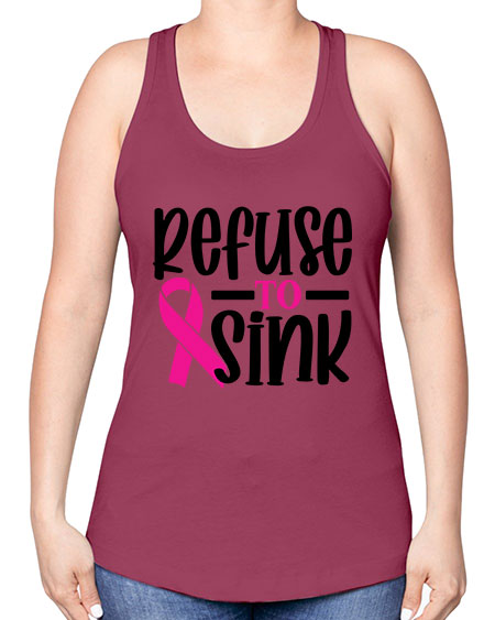 Refuse to Sink 9# - breast cancer -Racerback Tank