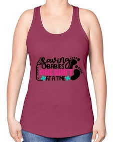Saving Babies One Shift At A Time Style Style 1371# - nurse -Racerback Tank