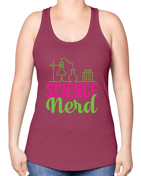 Science Nerd 60# - general science -Racerback Tank