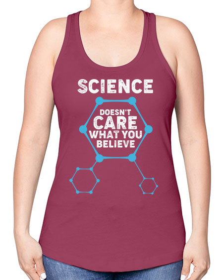 ScienceDoesntCareWhatYouScientistSkinite Scientist Skinite 51# - general science -Racerback Tank
