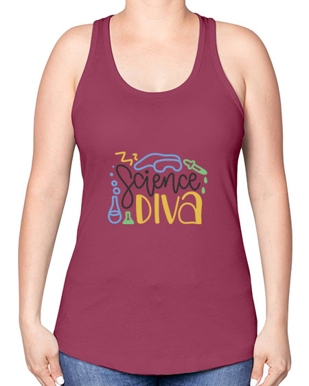 Sciencediva 43# - general science -Racerback Tank
