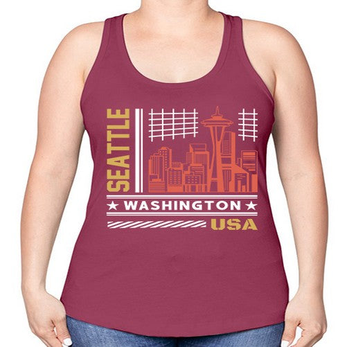 Seattle 1809# - cities -Racerback Tank