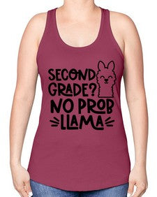 Second Grade No Prob 830# - second grade -Racerback Tank