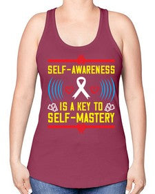 Self wareness is a key to self mastery Style 32# - Self awareness -Racerback Tank