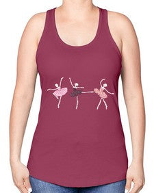 Skeleton ballerinas ballet halloween ballet 184# - ballet -Racerback Tank