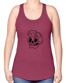 Skull Skeleton 144# - skull and bones -Racerback Tank