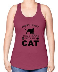 Sorry I Cant Style 116# - cats -Racerback Tank