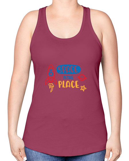 Spaceistheplace 11# - space -Racerback Tank