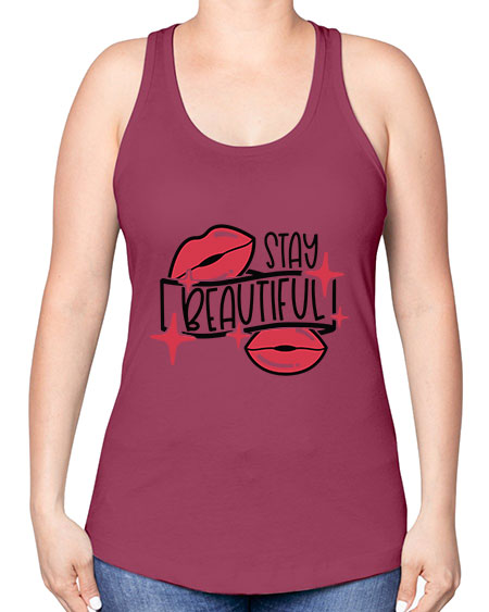 Stay Beautiful Style 19# - beauty - fashion -Racerback Tank