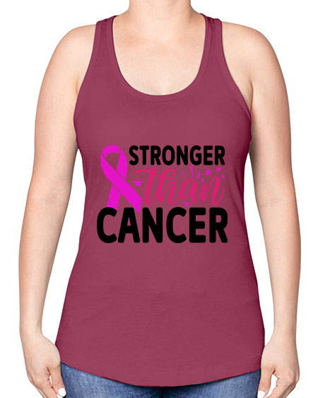 Stronger Than Cancer 6# - breast cancer -Racerback Tank