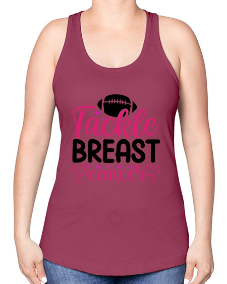Tackle Breast Cancer 4# - breast cancer -Racerback Tank