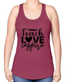 Teach love inspire 1442# - teacher -Racerback Tank