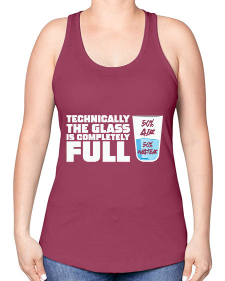 TechnicallytheGlassiscompletelyScientistSkinite Scientist Skinite 22# - general science -Racerback Tank