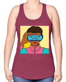 The Future is Real 1151# - art pop art -Racerback Tank