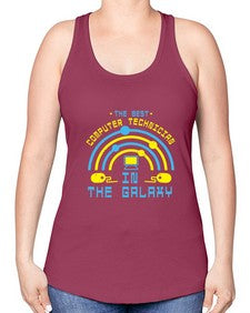 The best computer technician in the galaxy 13# - computer -Racerback Tank
