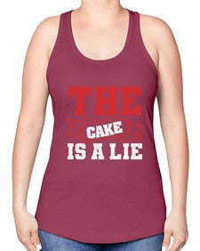 The cake is a lie 48# - video games -Racerback Tank