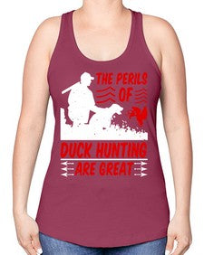 The perils of duck hunting are great Style 14# - ducks -Racerback Tank