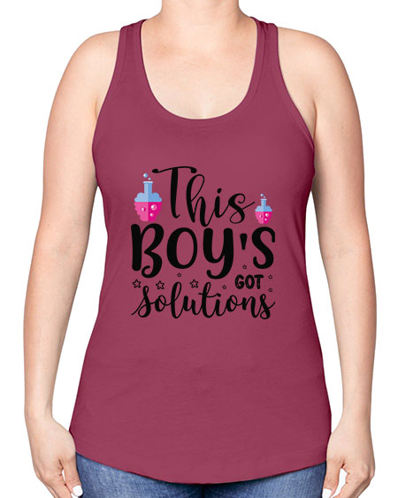This Boy s Got Solutions 20# - general science -Racerback Tank