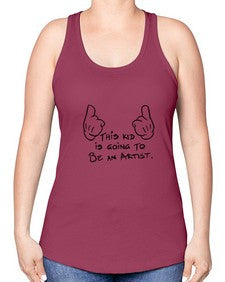 This kid is going to be an artist 119# - art pop art -Racerback Tank