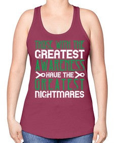 Those with the greatest awareness have the greatest nightmares Style 12# - Self awareness -Racerback Tank