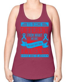 To become different from what we are we must have some awareness of what we are Style 11# - Self awareness -Racerback Tank